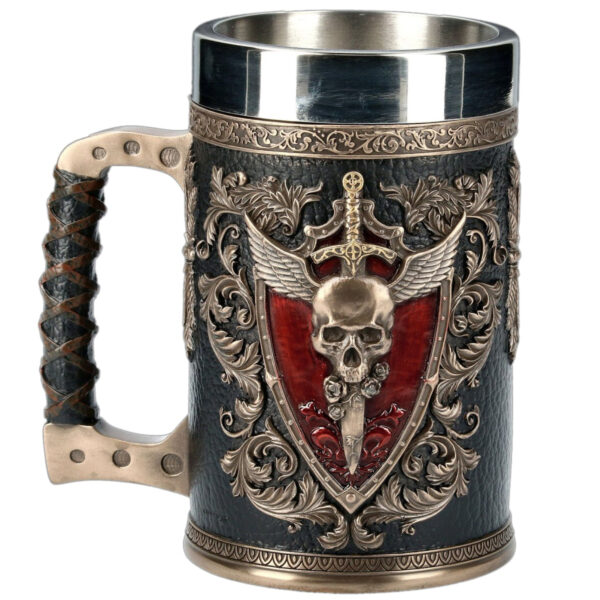 menilo Eagle’s Crest Steelwing Rustic Beer Tankard – Durable Wooden Mug - Image 3