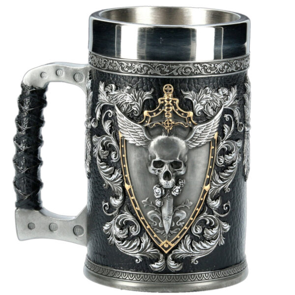 menilo Eagle’s Crest Steelwing Rustic Beer Tankard – Durable Wooden Mug - Image 5