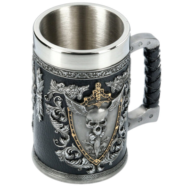 menilo Eagle’s Crest Steelwing Rustic Beer Tankard – Durable Wooden Mug - Image 6