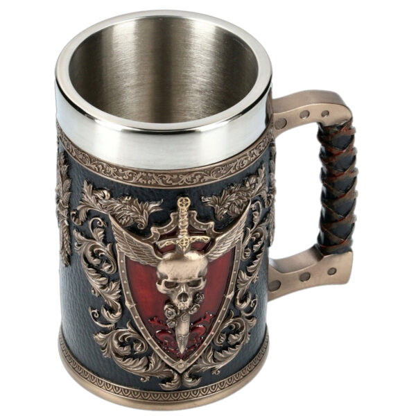 menilo Eagle’s Crest Steelwing Rustic Beer Tankard – Durable Wooden Mug - Image 4