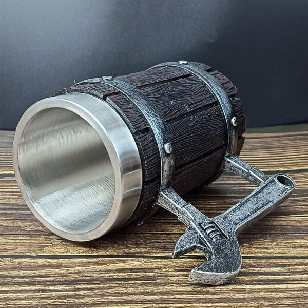 menilo Norse Oak Beerspanner – Handcrafted Rustic Wooden Beer Mug - Image 5