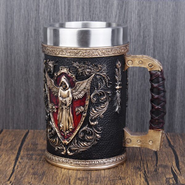 menilo Grim Reaper Rustic Beer Tankard – Unique Wooden Mug - Image 3