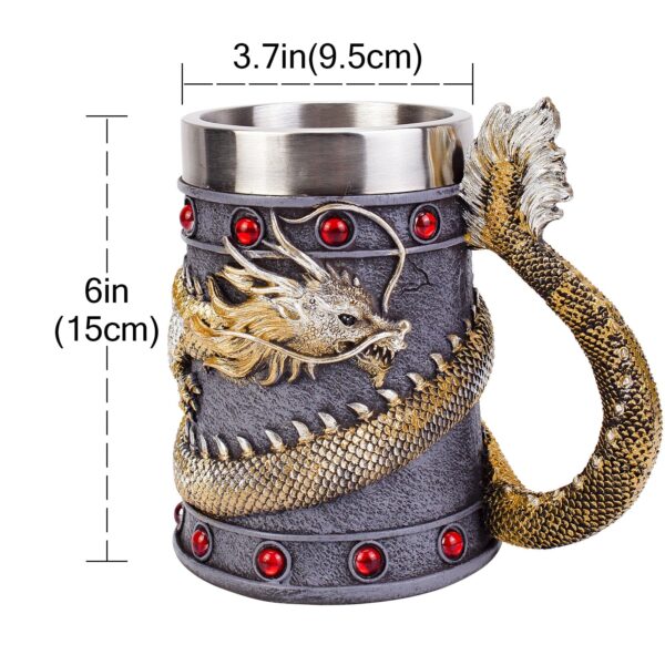menilo Mighty Dragon Rustic Beer Tankard – Handcrafted Wooden Mug - Image 10