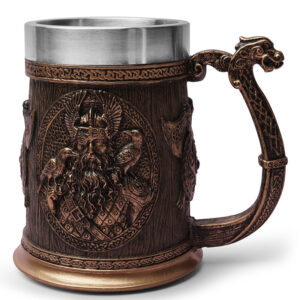 menilo Norse Heritage Viking Tankard – Rustic Wooden Beer Mug
