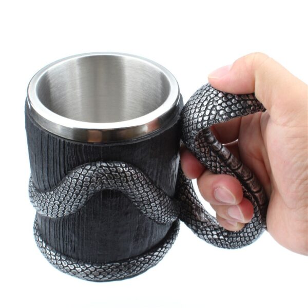 menilo Fangtastic Bite Rustic Beer Tankard – Unique Wooden Mug - Image 4