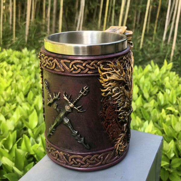 menilo Roar of Fury Dragon Tankard – Handcrafted Wooden Mug - Image 3