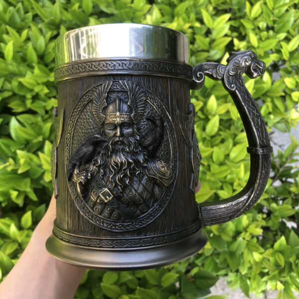 menilo Norse Heritage Viking Tankard – Rustic Wooden Beer Mug - Image 2