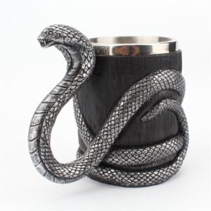 menilo Fangtastic Bite Rustic Beer Tankard – Unique Wooden Mug
