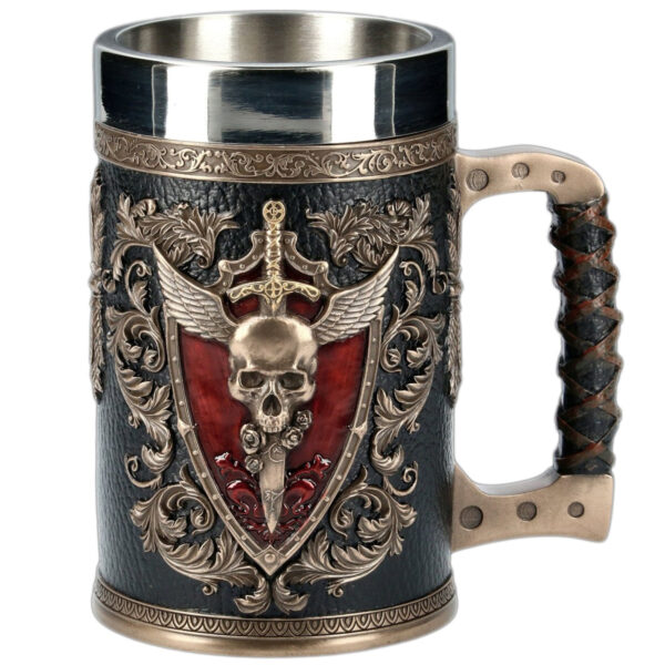 menilo Eagle’s Crest Steelwing Rustic Beer Tankard – Durable Wooden Mug