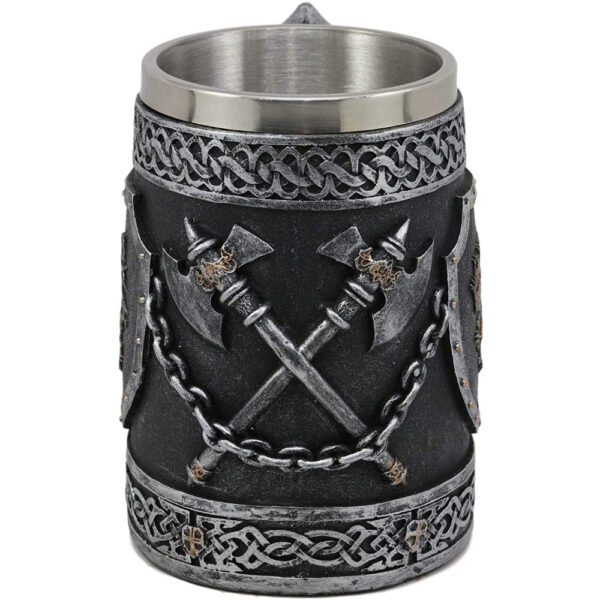 menilo English Lion Rustic Beer Tankard – Traditional Wooden Mug - Image 2