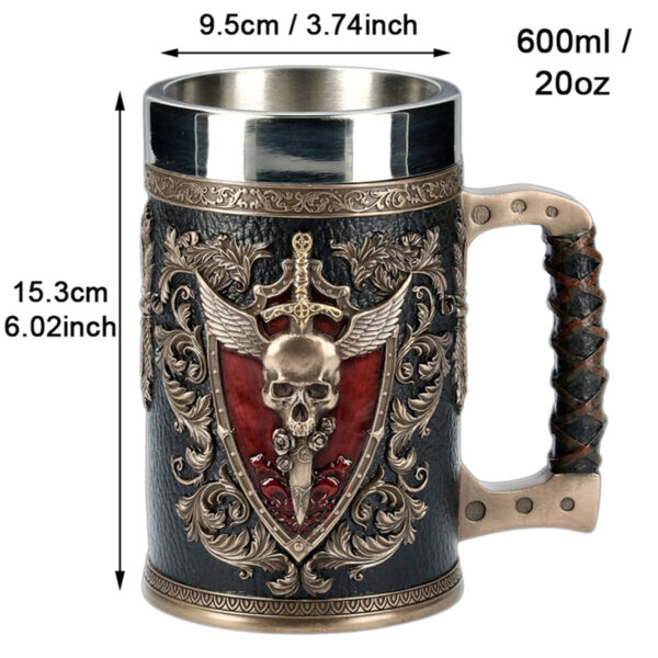 menilo Eagle’s Crest Steelwing Rustic Beer Tankard – Durable Wooden Mug - Image 9