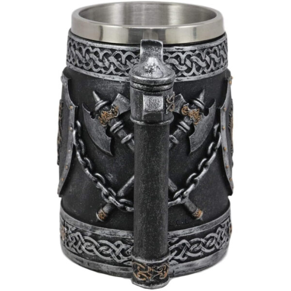 menilo English Lion Rustic Beer Tankard – Traditional Wooden Mug - Image 3