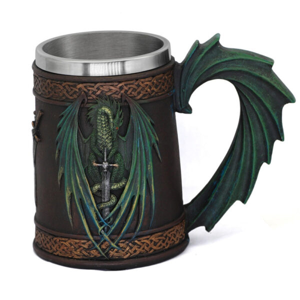 menilo Frozen Froth Dragon Tankard – Handcrafted Wooden Beer Mug