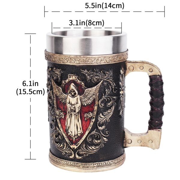 menilo Grim Reaper Rustic Beer Tankard – Unique Wooden Mug - Image 6
