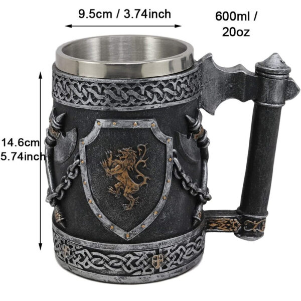 menilo English Lion Rustic Beer Tankard – Traditional Wooden Mug - Image 5